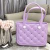 Bolsa de Verano de un Solo Hombro Moderna Impermeable de Eva Perforada Color Sólido Moda Playa Bolsa Cuadrada Pequeña