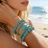 Joyería Europea y Americana, Pulsera de Turquesas con Cuentas Estilo Étnico Bohemio Retro, Pulsera de Turquesas Multicolor al por Mayor