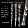Broca Cruzada Não Padrão Martelo Elétrico Impacto Concreto 6.5 8.5 10.5 12.5 12.7 16.5 17 23
