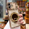 Funda de Teléfono Móvil de Lujo con Pedrería Adecuada para Apple 17 iPhone16Promax Espejo 15 Succión Magnética 14 Nueva Funda para Teléfono Móvil