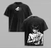 Camiseta de Anime Fushiguro Megumi Jujutsu Kaisen Y2K Camiseta de Algodón Lavado Ropa para Hombre Verano