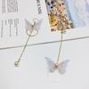 Aretes Coreanos Retro Asimétricos de Mariposa Aretes Largos de Ala Circular Aretes Elegantes Aretes Simples B039