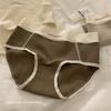 Ropa interior de algodón con hilo para mujer, de otoño e invierno, con borde de letras, cómoda, agradable para la piel, transpirable, de cintura media, antibacteriana, para niñas