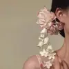 Pin para el Cabello de Flor Rosa Pura, Deseable y Etéreo, con Borlas Florales Frescas, Nuevo Accesorio para el Cabello Elegante Estilo Chino Hanfu