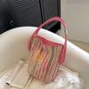 Bolso de hombro tipo cubo para mujer, de un solo color, estilo casual, combinable, para primavera y verano 2025.
