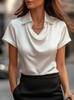 2025 Estación independiente Wish Amazon Export Style Camisa de cuello alto simple para mujer Ropa para mujer