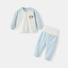 Ropa interior dividida para bebé Traje cárdigan de primavera y otoño para recién nacido Ropa de otoño para bebé Cintura alta Protección de vientre Ropa básica para niños