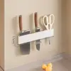 Estante Lateral de Acero al Carbono Soporte para Cuchillos de Cocina Estante de Almacenamiento Bloque de Cuchillos Montado en Pared Estante de Almacenamiento Montado en Pared Cesta de Almacenamiento Soporte para Cuchillos