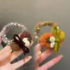 Laços de Abóbora Fofos de Tricô Elásticos para Cabelo Scrunchies para Cabelo de Meninas Prendedores Doces para Rabo de Cavalo