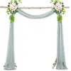 Decorações de Casamento Populares de Gaze Transfronteiriça para Arcos de Gramado ao Ar Livre, Cortinas de Arranjo de Casamento, Cortinas de Chiffon com Pérolas