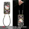 Aplicável para transformar instantaneamente em Apple 17promax Pulseira de Couro Floral Gato KT para Celular iPhone Capa Rígida Macia Personalização UV