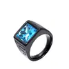 Directo de fábrica joyería europea y americana moda retro anillo de acero inoxidable hombre gema moda anillo de acero de titanio