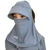 Chapéu de Sol de Aba Larga Popular para Mulheres, Chapéu de Sol de Verão, Máscara de Proteção Solar UV para Ciclismo ao Ar Livre com Proteção de Pescoço, Chapéu de Sol