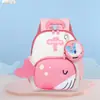 Mochila Escolar Baleia para Meninas 2026 Jardim de Infância Meninos Desenho Animado Meninas Novo Estilo Mochila para Bebês e Crianças Mochila para Exterior