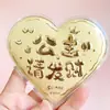 Oro de 999 Festival Qixi Pastel en Forma de Corazón Festival Qixi Regalo Pequeño Un Corazón Una Mente Princesa Por Favor Hazte Rica Bolas de Agua Regalos al por Mayor
