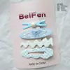Set de pinzas para el pelo azul pastel, pinza para flequillo lateral estilo 'dopamine girl', pinza para el pelo para mechones sueltos, accesorio para el pelo exquisito de alta gama