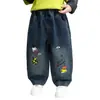 Calça Infantil Jeans para Meninos Primavera e Outono 2026 Novo Estilo Versátil Estilosa Casual Calça Longa para Meninos Jovens