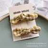 Pinza para el pelo de lazo a cuadros de color dopamina Pinza para flequillo infantil Pinza pequeña de tela para el pelo suelto delantero de niña Pinza para el pelo