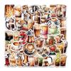 50 adesivos para amantes de café, álbum de fotos, decoração faça você mesmo, livro-razão retrô, copo de água, geladeira, capa de celular, adesivos