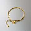 Moda nacional oro vintage carácter fu pulsera de acero de titanio diseño de nicho ins pulsera blanca 2022 nueva chica Taigang