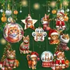Transfronterizo 12 Piezas Hecho de Madera Colgadores de Gato Navideños Colgadores de Madera Duraderos Regalo Navideño Perfecto Colgante Decorativo