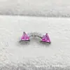 Pendientes Triangulares Arcoíris de Aleación de Titanio Astmf-136 Titanio G23 Rosca Interna Zirconia Labret Pendientes Joyería Adorno para la Cabeza