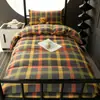 Juego de Ropa de Cama para Dormitorio Estudiantil de Tres Piezas, Juego Completo para Cama Individual, Colcha de Algodón, Juego Completo de Funda de Edredón y Colchón, Juego de Cuatro o Seis Piezas