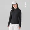 Chaqueta de Yoga para Mujer Otoño Invierno Felpa Gruesa Cuello Alto Cremallera Cárdigan Ciclismo Deporte Top Manga Larga Chaqueta de Fitness
