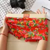 Ropa Interior Masculina de Flor Grande del Noreste Algodón Puro Transpirable Boxer Briefs Estilo Nacional de Moda Boxer Briefs Florales Pantalones Cortos