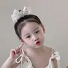 Tiara de Corona de Princesa de Aspecto Elevado Diadema de Perlas para Niños Cuerda de Cabello para Fiesta de Niñas Banda Elástica Accesorios para el Cabello