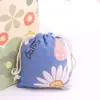 Bolsita Repelente de Mosquitos al por Mayor Bolsa Pequeña de Tela Bolsa de Algodón con Cordón Bolsa de Algodón Lino Bolsita Herbal Empaque Bolsa Vacía en Stock