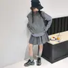 Conjunto de Chaleco, Camisa y Pantalones Casual Estilo Coreano Preppy para Niñas de Primavera y Otoño para Niños Mayores, Conjunto de Ropa de Otoño de Tres Piezas para Niños