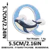 Suministro Transfronterizo de Parches Bordados de Ballena Linda de Dibujos Animados y Ola con Letras Inglesas, Parches Azules de Ola para Ropa
