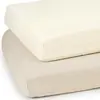 Funda de Cama de Dos Piezas de Tela Creada Transfronteriza Hilo de Algodón para Bebé Color Sólido Cubierta Completa para Cama de Bebé Sábana de Cama Transpirable de Hilo de Algodón de Doble Capa