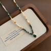 Nuevo collar de ágata de concha china para mujer, ligero y lujoso, con cuentas de piedra natural, moderno y combinable, de alta gama.