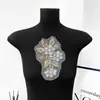 Parches Bordados de Encaje con Lentejuelas Hechos a Mano, Parches de Tela Floral con Cuentas Tricolor, Accesorios de Decoración para Ropa DIY