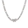 Gargantilha de Clavícula Borboleta Full Diamond de Luxo Nicho Europeu e Americano para Mulheres, Colar Versátil Cool Tendência Personalidade Hip-Hop