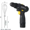 Mezclador de Pintura para Señuelos de Pesca Taladro Eléctrico Recargable de Mano Mezclador de Pasta de Sésamo Varilla Mezcladora de Acero Inoxidable para Masa y Carne