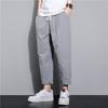 2023 Nuevo Verano para Hombre Nuevo Delgada Talla Grande Moda Coreana Pantalones Deportivos de Pierna Algodón Lino Sueltos Hasta el Tobillo Pantalones Fábrica