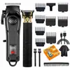 Conjunto de Aparador de Pelos Multifuncional Elétrico, Aparador de Cabelo Masculino, Lâmina em T, Aparador de Cabelo Sem Fio com Display LED