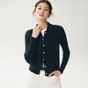 Cardigan Novo de Outono 2026 com Gola Polo para Mulheres, Suéter Interno Versátil de Corte Justo, Peça de Tricô de Caxemira