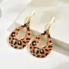 Pendientes geométricos de leopardo de moda europea y americana Pendientes vintage Maillard Pendientes de temperamento de moda Sentido de lujo ligero de alta gama