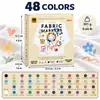 Conjunto best-seller transfronteiriço de canetas de tecido coloridas para pintura e rabiscos em roupas infantis, canetas marcadoras criativas DIY, atacado