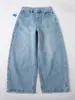 Jeans rectos de nueve puntos azules, nuevo estilo de verano para mujer, finos, talla grande, corte holgado, pantalones de pierna ancha para mujeres petite