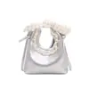Bolso de hombro para niña fresco y elegante con lazo, bolso de mano de encaje moderno, mini bolso infantil de lunares con forma de corazón
