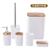 Amazon Transfronterizo Baño Seis Piezas Taza para Cepillo de Dientes de Pareja Botella de Loción Jabonera Baño Estilo Europeo Lavado Traje de Bambú