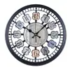 Reloj de Pared para Vigilancia del Hogar Sala de Estar Nuevo Chino Creativo Moderno Simple Reloj de Cuarzo Silencioso Vintage Decorativo Reloj de Pared