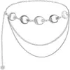 Joyería Transfronteriza Europea y Americana Cadena Metálica Multicapa Cara Sonriente Cadena para el Cuerpo Femenina Elegante Moderna Retro Cadena para la Cintura de Girasol y Luna