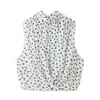 Comercio Exterior Ropa de Mujer 2026 Verano Nuevo Estilo Europeo y Americano Estilo Retro Lunares Pequeños Top Plisado Forma de Globo 3666151