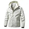Jaqueta Casual da Moda Masculina, Jaqueta Masculina de Primavera e Outono, Jaqueta Impermeável e à Prova de Vento Solta com Capuz para Montanhismo ao Ar Livre